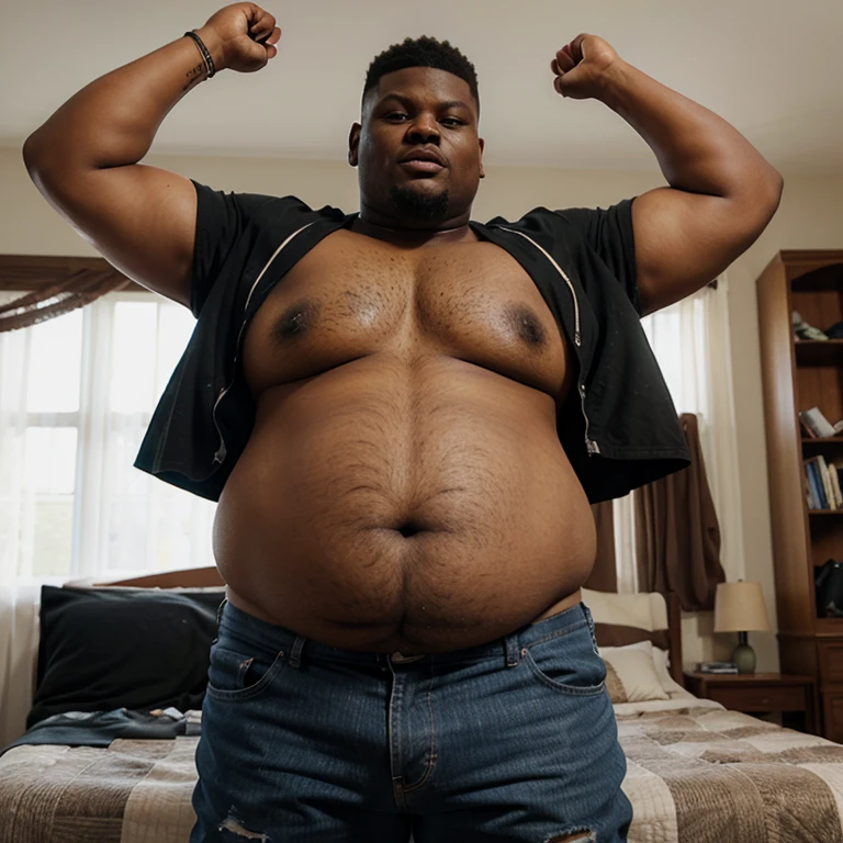 2+ Extremely Fat & overweight 950+ pound Zion Williamson with his belly hanging out of his clothes and  visible, his clothes ripped apart because his belly was too big.