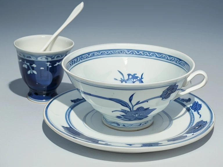 Blue and white porcelain blue national style boy