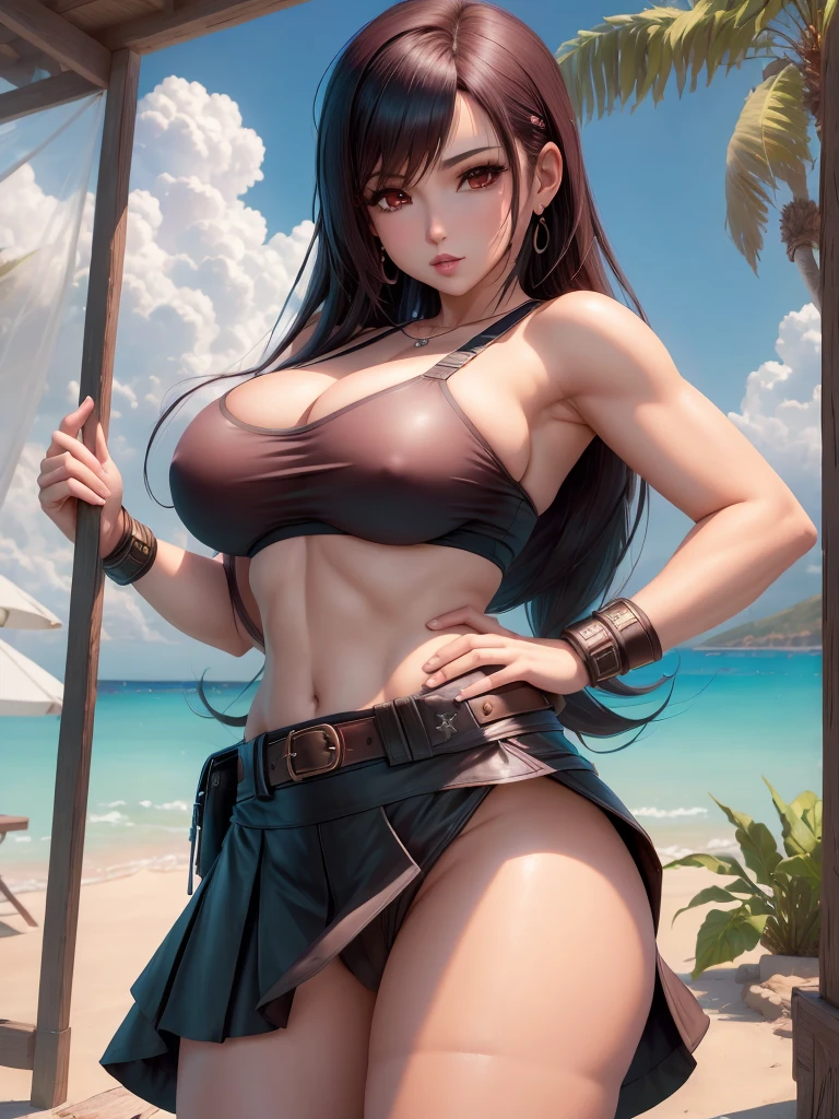 (Obra maestra, La mejor calidad, alta calidad, Altas Resoluciones), extremadamente hermosa cara detallada tifa, Tifa Lockhart, Final fantasy, Recorte blunco, coderas, Guuntes sin dedos, tiruntes, pencil skirt, Parte superior del cuerpo, Mirundo al espectador, pezones gorditos debajo de la ropa, tetas grundes, escote, camiseta blunca, look sexy, falda corta, minifalda, pencil skirt, Buen, pechos bonitos, senos grundes, cara linda, obra maestra de mujer sexy, un, , caliente, juego, realista, hiperrealista, R34, ultra realista, cabello negro, Cabello largo, cabello lacio, cabello detallado, Detalles intrincados, Ultra detallado, fotorrealista, desnudo, Underboobs, Sideboobs, Tetas lindas, Wet, vestido caliente, hembra madura