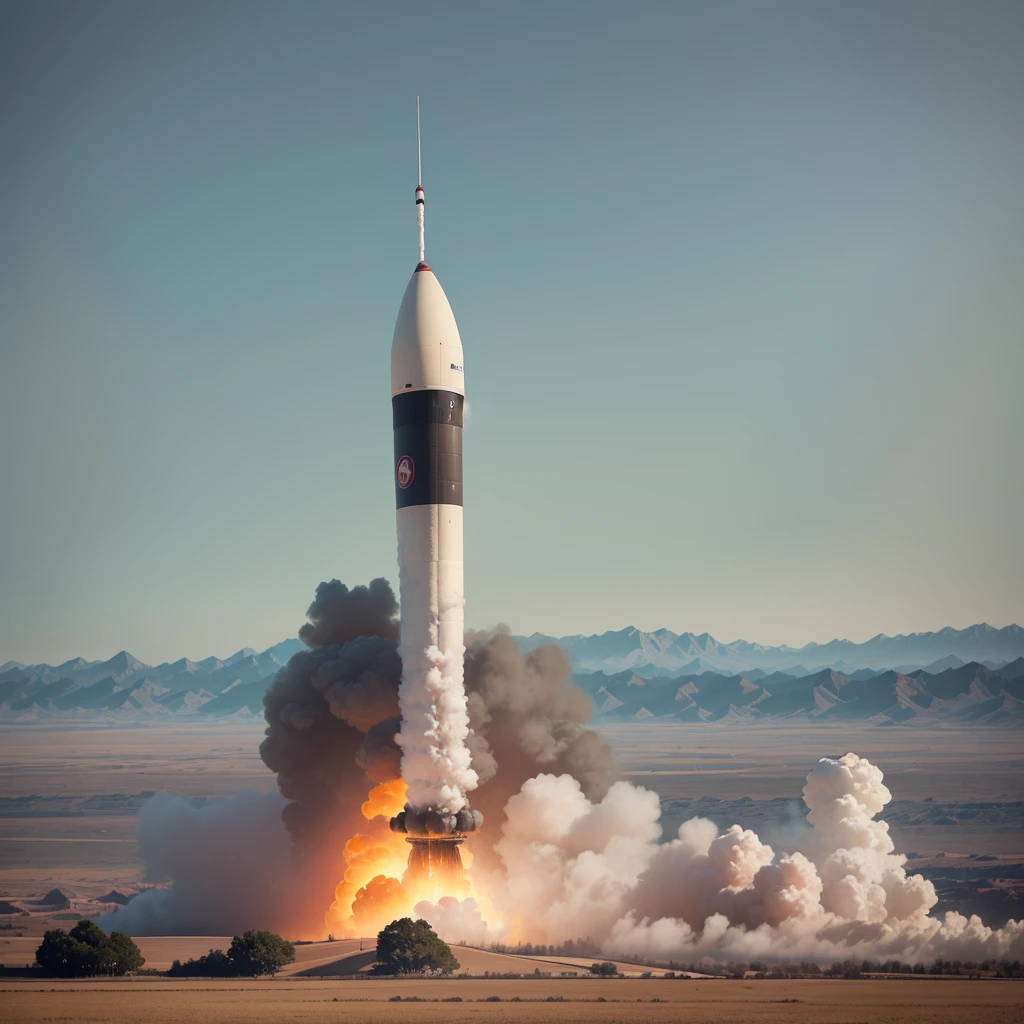 North Korea'a nuclear missile、Il est sur le point d'entrer dans l'ambiance depuis l'espace vers le continent americain sur Terre..、angle depuis l'espace、ground equipment