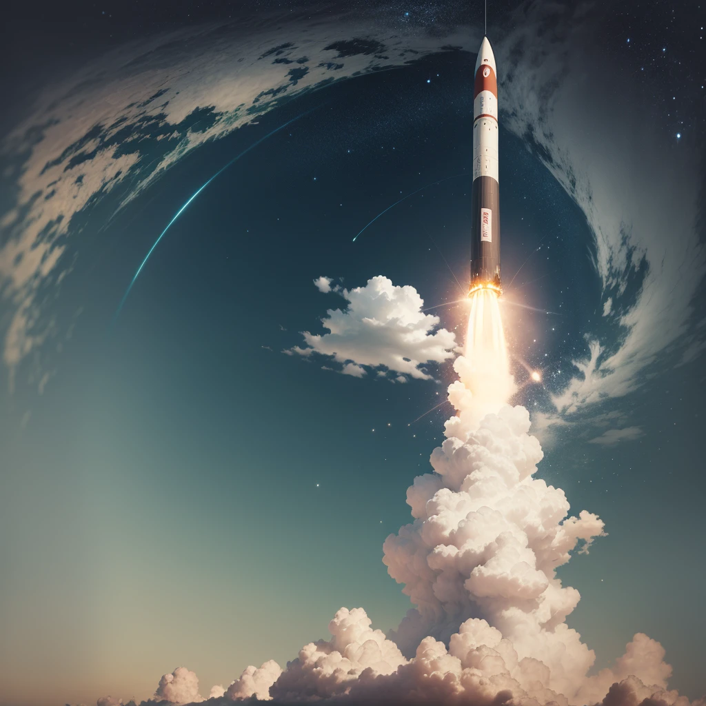 North Korea&#39;a nuclear missile、Il est sur le point d&#39;entrer dans l&#39;ambiance depuis l&#39;espace vers le continent americain sur Terre..、angle depuis l&#39;espace、ground equipment