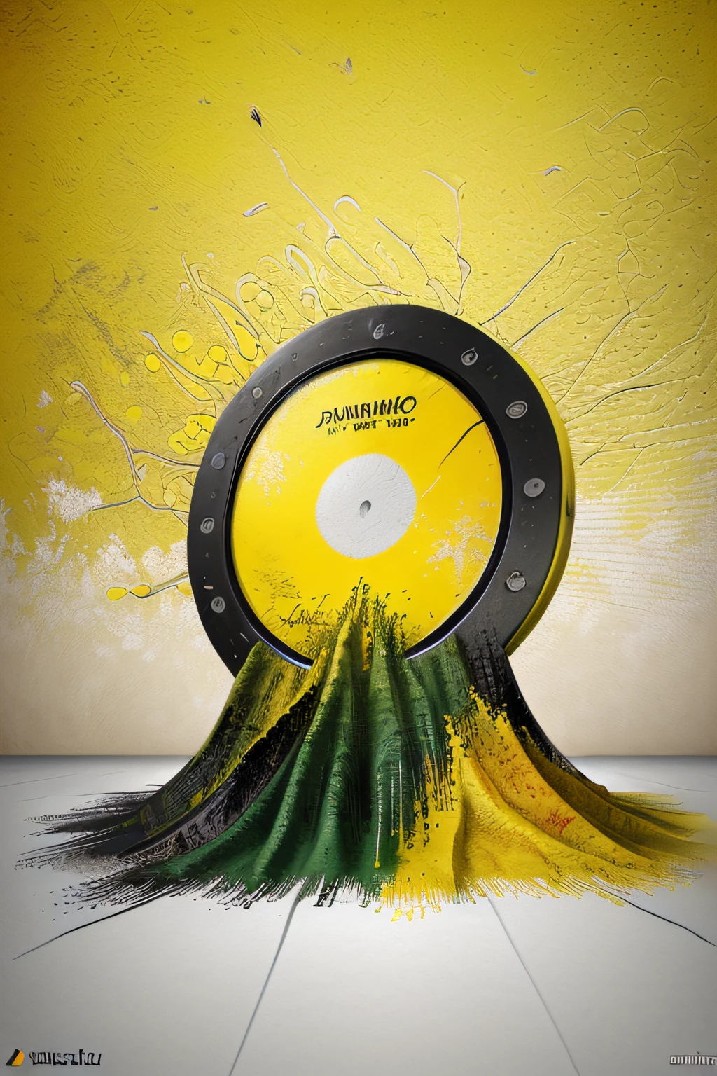 ((fundo de publicidade abstrato amarelo)), (background branco), cores vibrantes, realista, luzes, detalhes nas cores do reggae, vermelho, amarelo, verde, preto