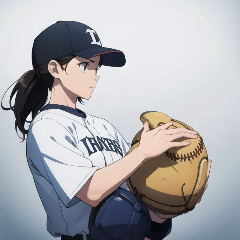 Holding a baseball
