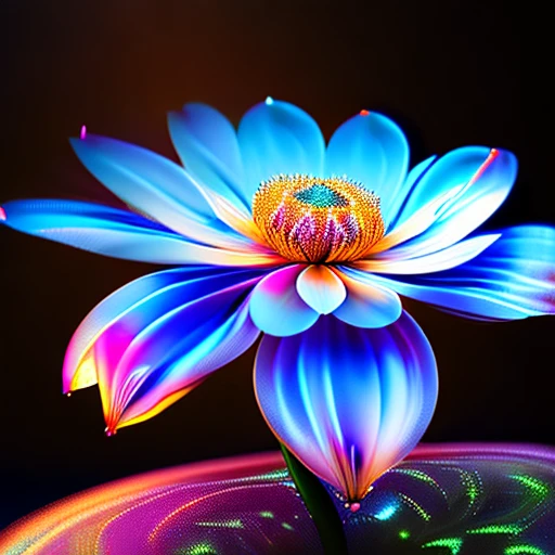 a single flower of light, super detalhada e colorida, Image with a resolution of at least 300 dpi, 8k UHD