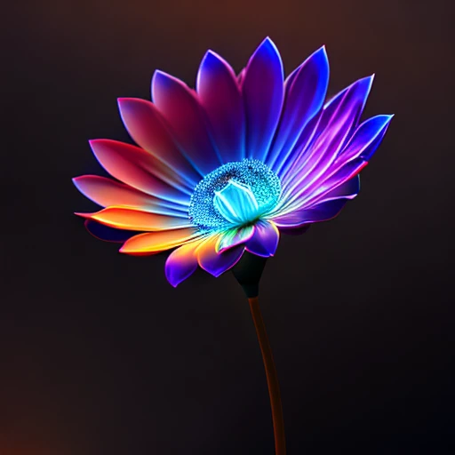 a single flower of light, super detalhada e colorida, Image with a resolution of at least 300 dpi, 8k UHD