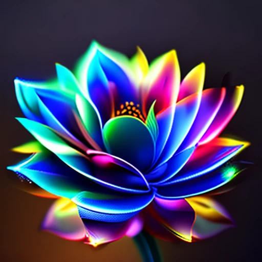 a single flower of light, super detalhada e colorida, Image with a resolution of at least 300 dpi, 8k UHD