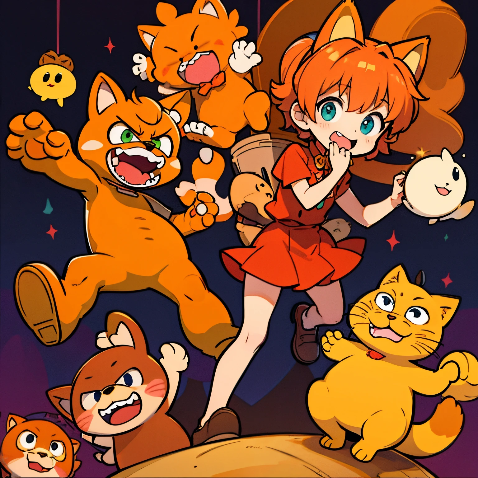 garfield with Foxy from Fnaf
