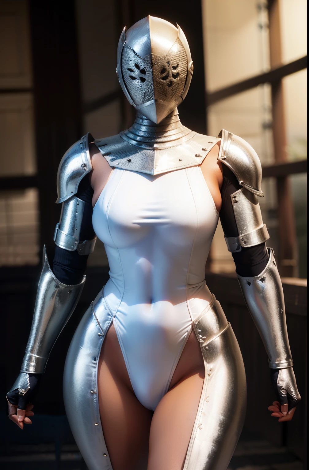 arafa woman in armor posing in white bikini and silver armor, da armadura, cavaleiro feminino bonito, Bikini Armor Cavaleiro Feminino, gorgeous female paladin, armadura bonita, armadura impressionante, de uma bela cavaleiro feminina, armadura grossa, vestidos com armadura, meninamadura do cavaleiro, totalmente vestido com armadura, cyborg menina brancta, coberto em armadura de metal completo, apparent muscles, seios e a mostrar, sexy, pussy