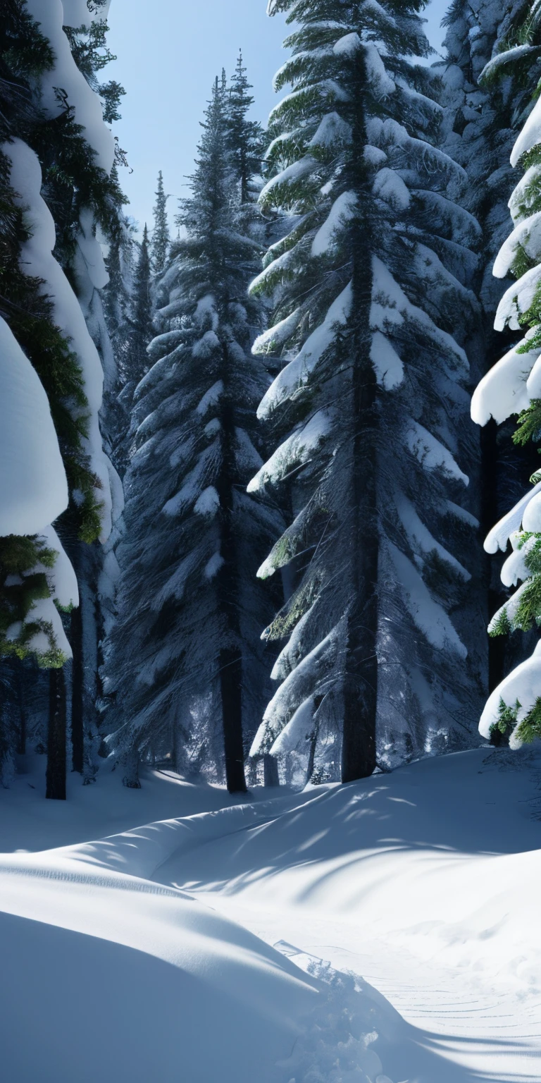 masterpiece, best quality, high quality, extremely detailed CG unity 8k wallpaper, taiga, silence, towering conifers covered with forest floor, harsh cold climate, serene beauty, snow, winter, mild summer, breeze, needles, branches, bokeh, depth fields, HDR, bloom, chromatic aberration, photorealistic, extremely detailed, popular on artstation, popular on CGsociety, complex, high detail, dramatic, art midway