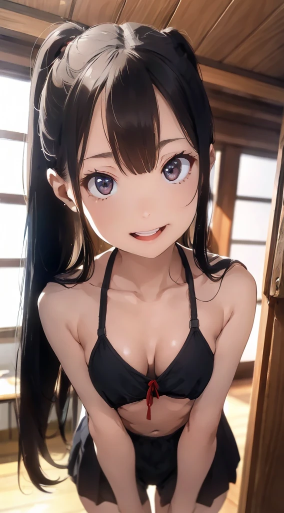 one girls,Straight hair,Longhaire,Ear hooks,a baby face,a small face,A smile,a beauty girl,cute little,Dynamism,cleavage of the breast,Voluptuous thighs,Big buttocks,Ultra-high resolution,ultra-quality,Hi-Res,detaileds,double tooth,rendering art,(((teats,NSFW,pubick hair,))),realisitic,crouching down,Panchira,kne