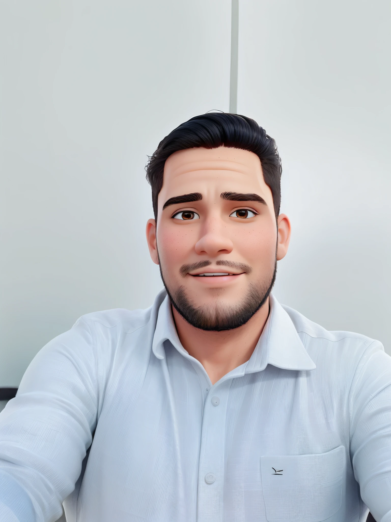 homem branco, olhos castanhos, jaqueta marrom, guerreiro do tempo medieval, cabelo curto, barba curta, sorriso branco
