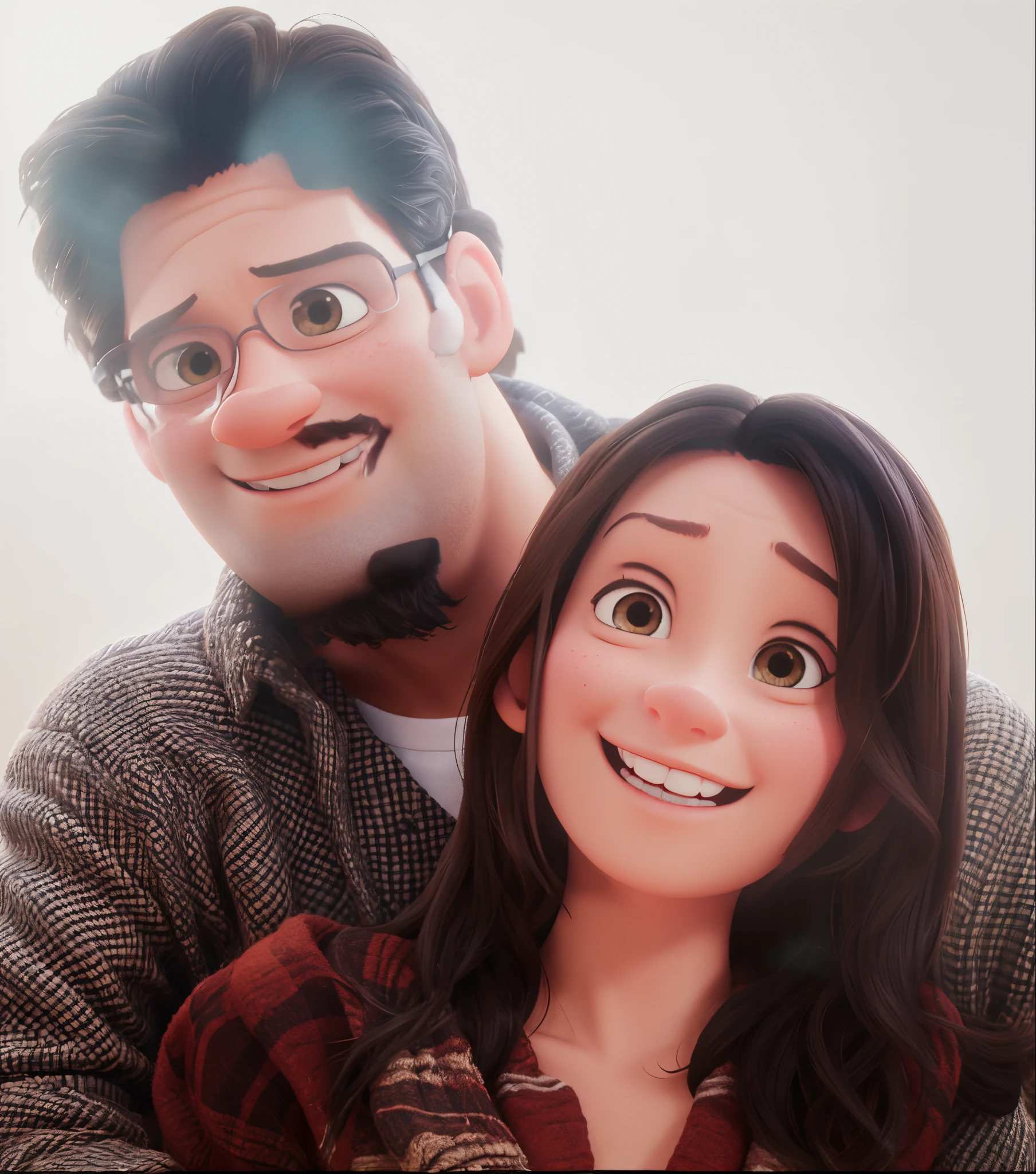 Turn couple in photo into a pixar character. 3d mode