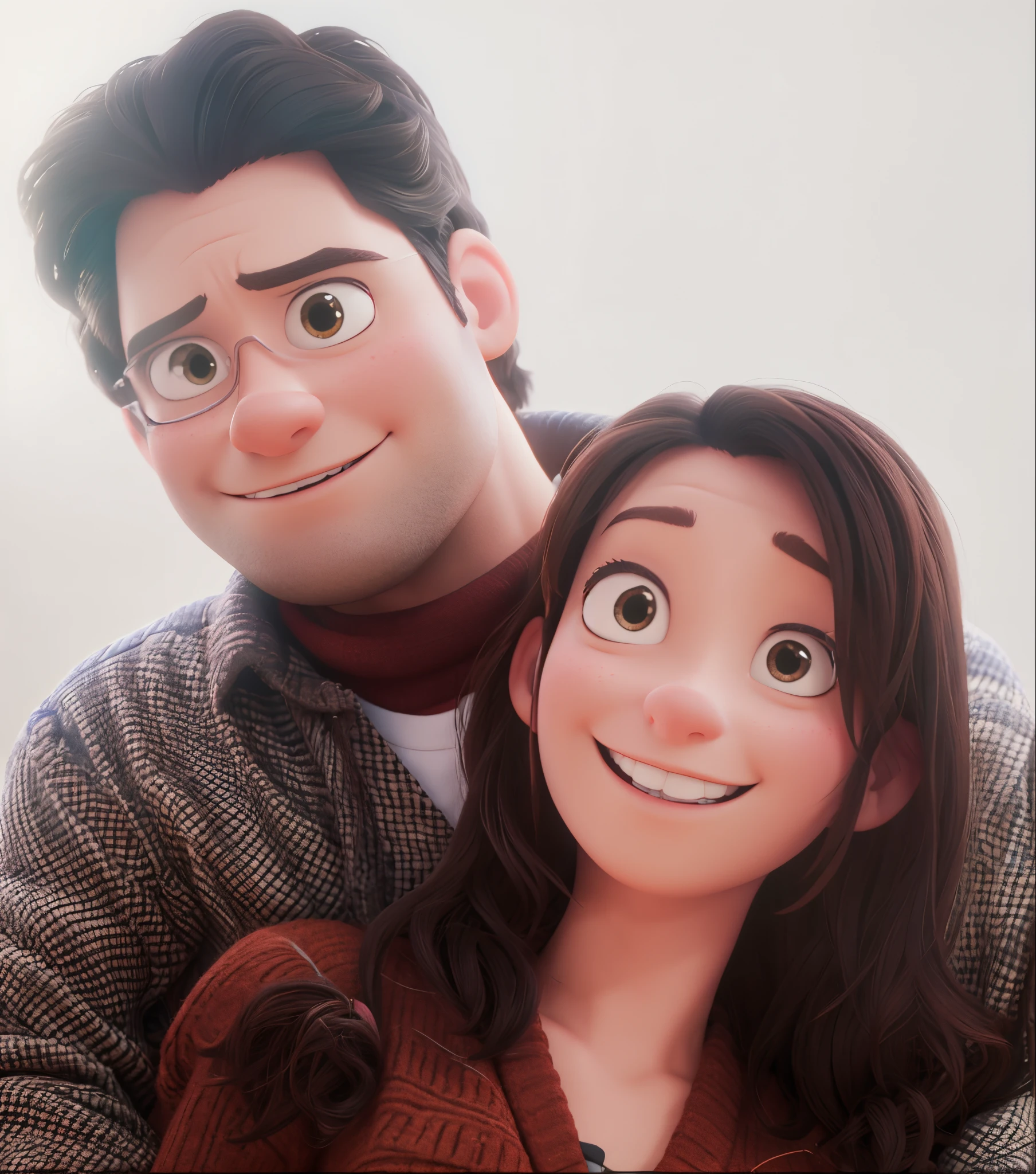 Turn couple in photo into a pixar character. 3d mode