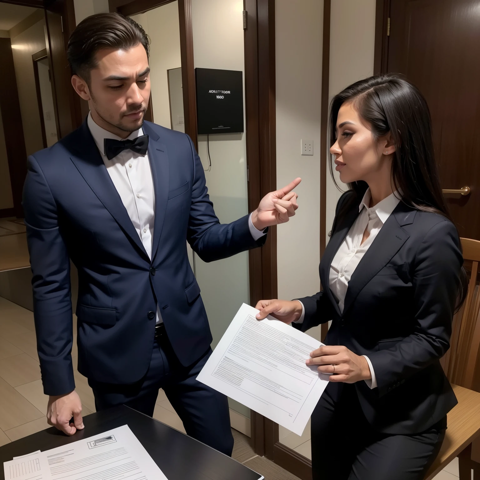 photos A businessman confesses his feelings to an astonished and beautiful woman