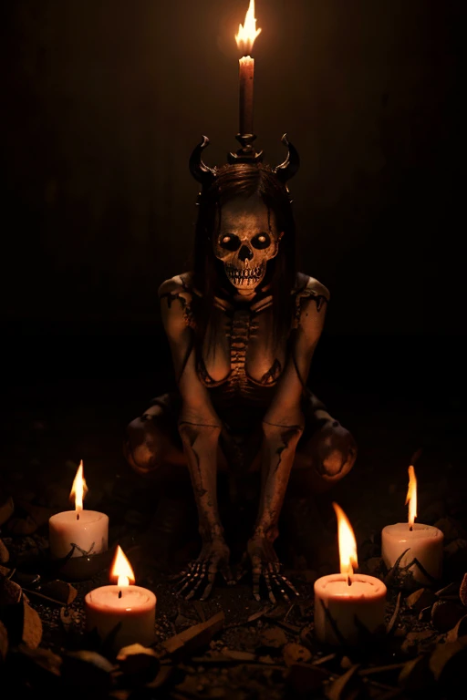 skeleton, horror, terror, dark, flames, hell, devil, blood, suffering, despair, porcelain sking, witches, satanic, ritual
