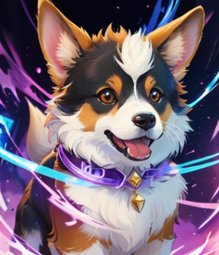 cute fantasy Welsh Corgi, glowing effect, ornate aura, dynamic, centered, sharp focus, beautiful detailed, face very realistic, Game Art, hyper detailed, cartoon, cinematic, raytrace, Trend on artstation,