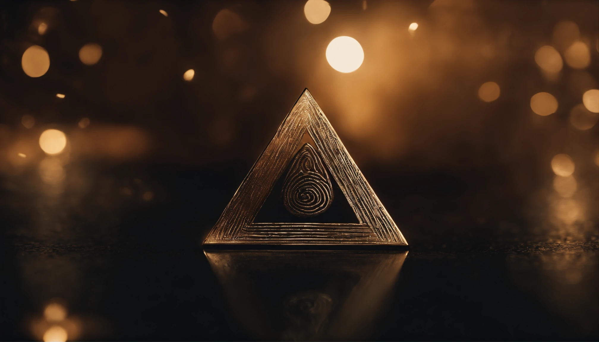 A pulsating triangle of pure love with the fingerprint of god imprinted on the surface of the triangle
