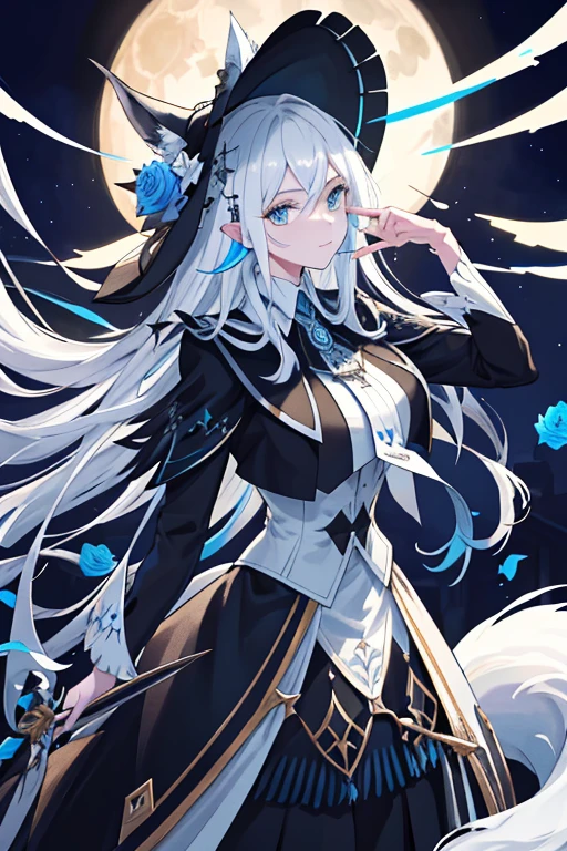 anime girl with long orchid hair and a star in her hair, White-haired God, starry sky, Anime visual of a cute girl, splash ink art anime loli, White glowing halo, white hair girl, Ethereal animation, akasuki void star, celestial aura, night nucleus, Anime cute art style