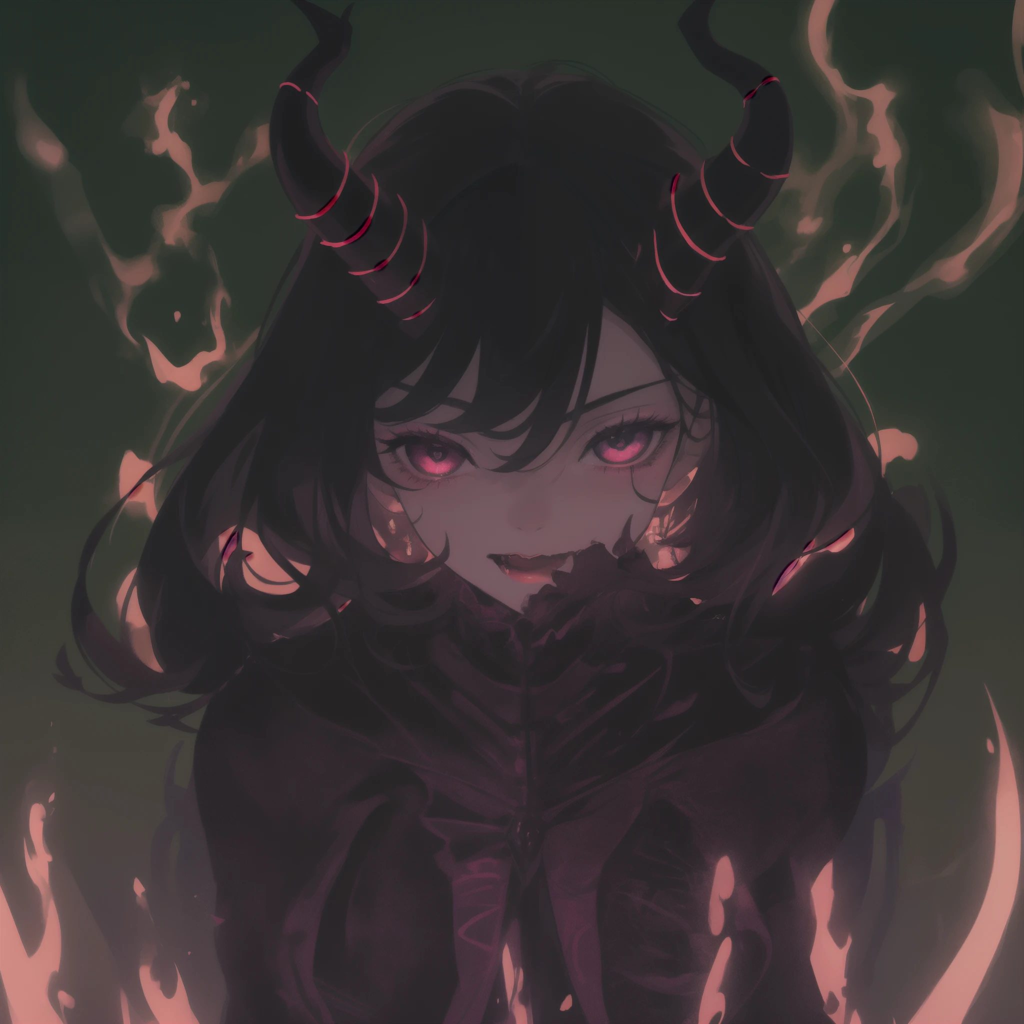 cute Solo Alternative devil girl, Dark Wave, Occultic, Instagram Girl, special effects, depth of focus, anime, solo,