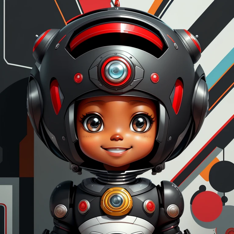 (cute black baby robot smiling) stylized identical to 1940 |)), acolchoamento ,multidimensional geometric wall PORTRAIT, arte, Chibi,
Yang016K, lindo,(( cor vermelha predominante, rosa e branco))
Primary works, qualidade superior, melhor qualidade, Arte Oficial, Lindo e Estetaduardo Kobra acolchoamento ,multidimensional geometric wall PORTRAIT, arte, Chibo,detalhes
