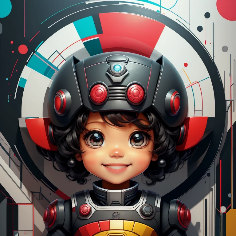 (cute black baby robot smiling) stylized identical to 1940 |)), acolchoamento ,multidimensional geometric wall PORTRAIT, arte, Chibi,
Yang016K, lindo,(( cor vermelha predominante, rosa e branco))
Primary works, qualidade superior, melhor qualidade, Arte Oficial, Lindo e Estetaduardo Kobra acolchoamento ,multidimensional geometric wall PORTRAIT, arte, Chibo,detalhes