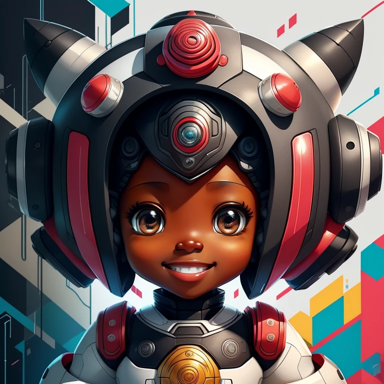 (cute black robot smiling) stylized identical to 1940 |)), acolchoamento ,multidimensional geometric wall PORTRAIT, arte, Chibi,
Yang016K, lindo,(( cor vermelha predominante, rosa e branco))
Primary works, qualidade superior, melhor qualidade, Arte Oficial, Lindo e Estetaduardo Kobra acolchoamento ,multidimensional geometric wall PORTRAIT, arte, Chibo,detalhes