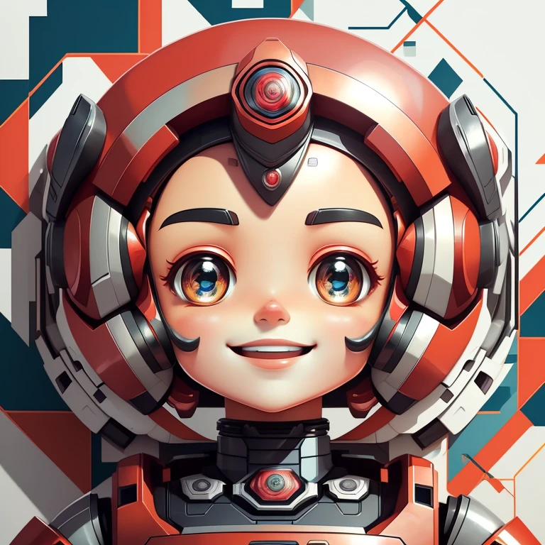 (cute robot smiling) stylized identical to 1940 |)), acolchoamento ,multidimensional geometric wall PORTRAIT, arte, Chibi,
Yang016K, lindo,(( cor vermelha predominante, rosa e branco))
Primary works, qualidade superior, melhor qualidade, Arte Oficial, Lindo e Estetaduardo Kobra acolchoamento ,multidimensional geometric wall PORTRAIT, arte, Chibo,detalhes