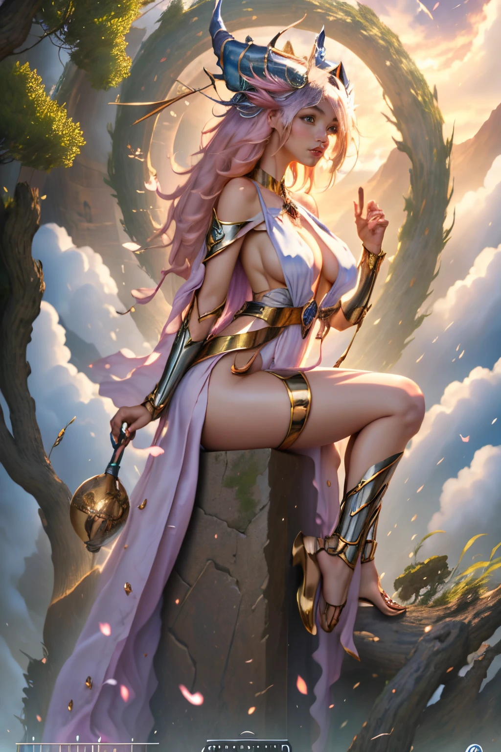 Dark magician gilejor calidad)), ((obra maestra)), (detallada), rubia, smal boobs, smal boobs, seductive succubus, Ethereal Beauty, Perched on a pink flowering tree, (Fantasy Illustration: 1.3), mirada encantadora, cautivadora pose, chica dark magician gils sola, delicadas alas de mariposa, encanto de otro mundo, mystical sky, (Luis Royo:1.2), (Yoshitaka Amano:1.1), Moonlit morning, colores suaves, (nubes detalladas:1.3), (high resolusion:1.2) ( dragon flying in the sky) vestido, piernas colgando sobre el estanque, diosa griega, realista, realismo, cuerpo sexy, Desert Landscape