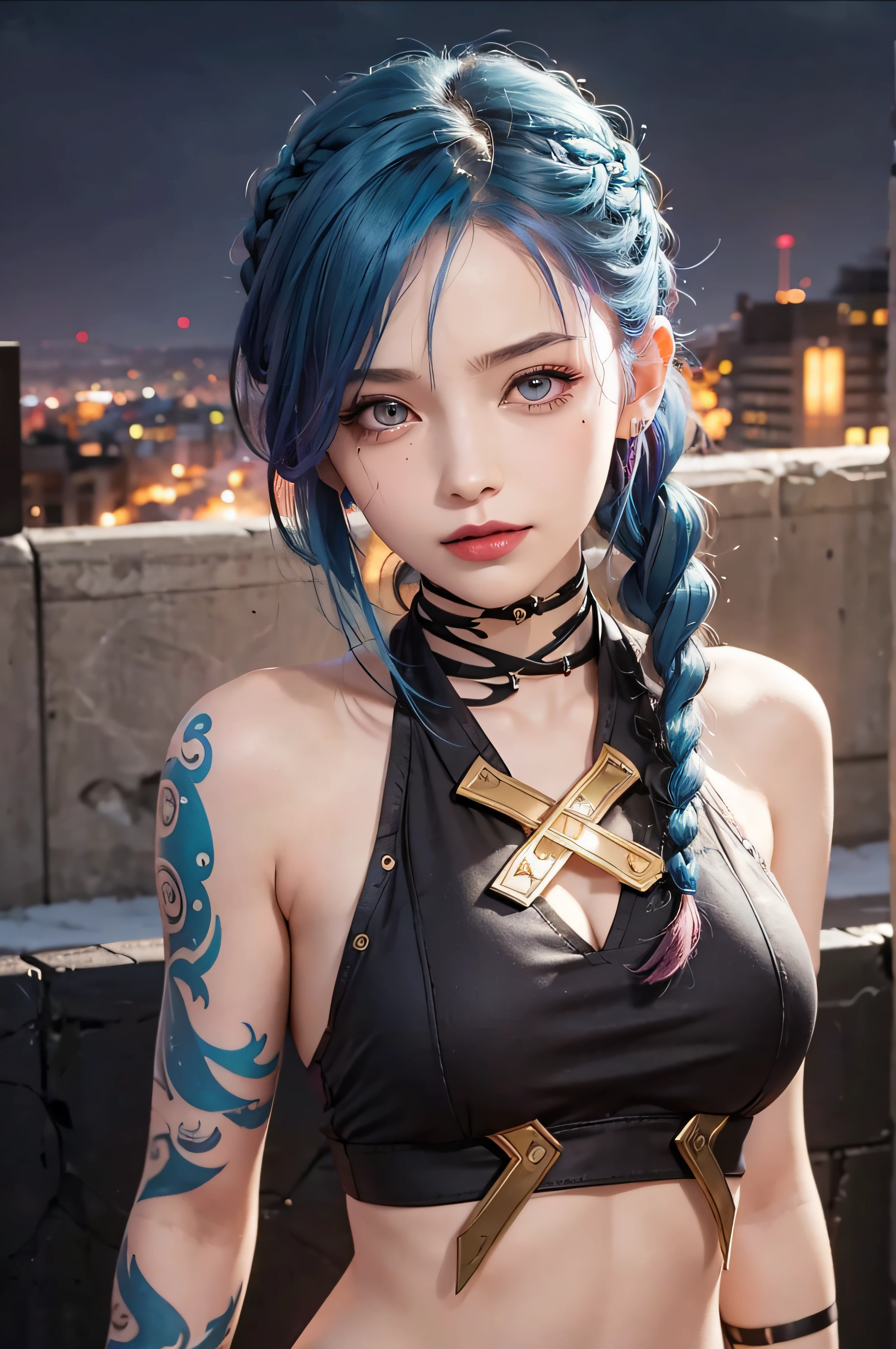 ((midnight, need, 8k, masterpiece:1.3)), Full body female love, Leg length, focus:1.2, Beautiful Women in Perfect Shape:1.4, Slim abdominal muscles:1.1, ((Dark brown hair, :1.2 )), (White tight T-shirt, Denim straps, Sitting on the sofa), ((City night scene, roof:1.3)), Blue Hair,Red eyes,Highly detailed face and skin textures, Delicate eyes, Double eyelids,Actress 👀 :8,Japanese Goddess, Skin is moist and shiny!!,Realistic perfect body