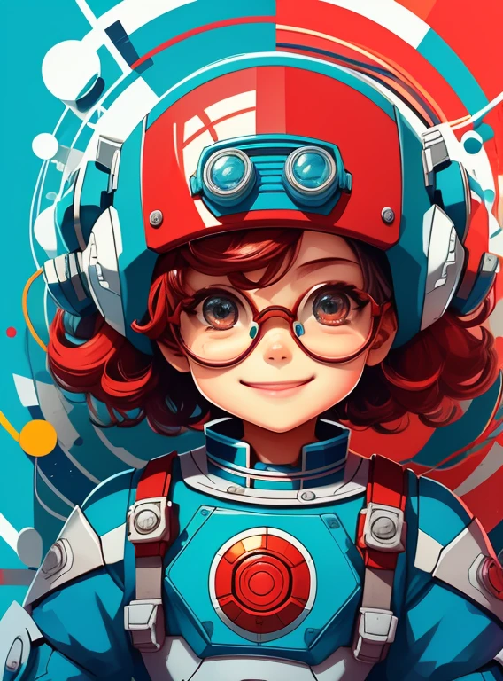 (cute robot boy smiling with goggles) stylized identical to 1940 |)), acolchoamento ,multidimensional geometric wall PORTRAIT, arte, Chibi,
Yang016K, lindo,(( cor vermelha predominante, azul e branco))
Primary works, qualidade superior, melhor qualidade, Arte Oficial, Lindo e Estetaduardo Kobra acolchoamento ,multidimensional geometric wall PORTRAIT, arte, Chibo,detalhes