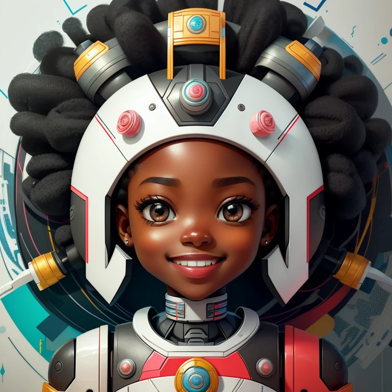(cute robot black girl smiling) stylized identical to 1940 |)), acolchoamento ,multidimensional geometric wall PORTRAIT, arte, Chibi,
Yang016K, lindo,(( cor vermelha predominante, rosa e branco))
Primary works, qualidade superior, melhor qualidade, Arte Oficial, Lindo e Estetaduardo Kobra acolchoamento ,multidimensional geometric wall PORTRAIT, arte, Chibo,detalhes
