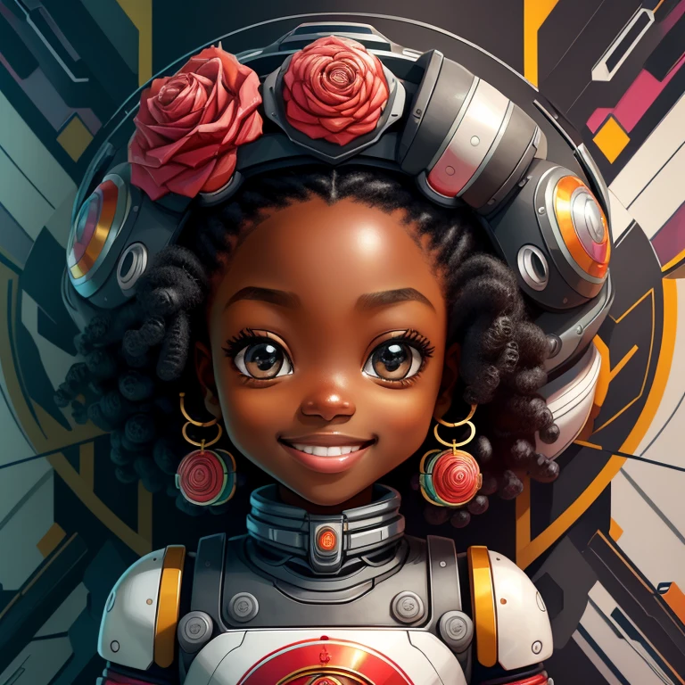 (cute robot black girl smiling) stylized identical to 1940 |)), acolchoamento ,multidimensional geometric wall PORTRAIT, arte, Chibi,
Yang016K, lindo,(( cor vermelha predominante, rosa e branco))
Primary works, qualidade superior, melhor qualidade, Arte Oficial, Lindo e Estetaduardo Kobra acolchoamento ,multidimensional geometric wall PORTRAIT, arte, Chibo,detalhes