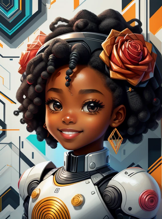 (cute robot black girl smiling) stylized identical to 1940 |)), acolchoamento ,multidimensional geometric wall PORTRAIT, arte, Chibi,
Yang016K, lindo,(( cor vermelha predominante, rosa e branco))
Primary works, qualidade superior, melhor qualidade, Arte Oficial, Lindo e Estetaduardo Kobra acolchoamento ,multidimensional geometric wall PORTRAIT, arte, Chibo,detalhes