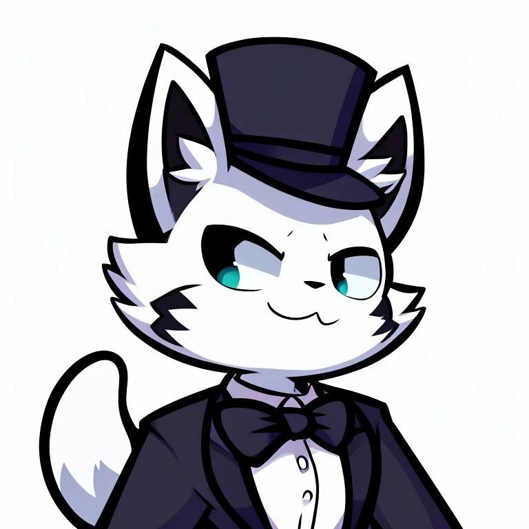 Icon felix the black and white cat with a top hat