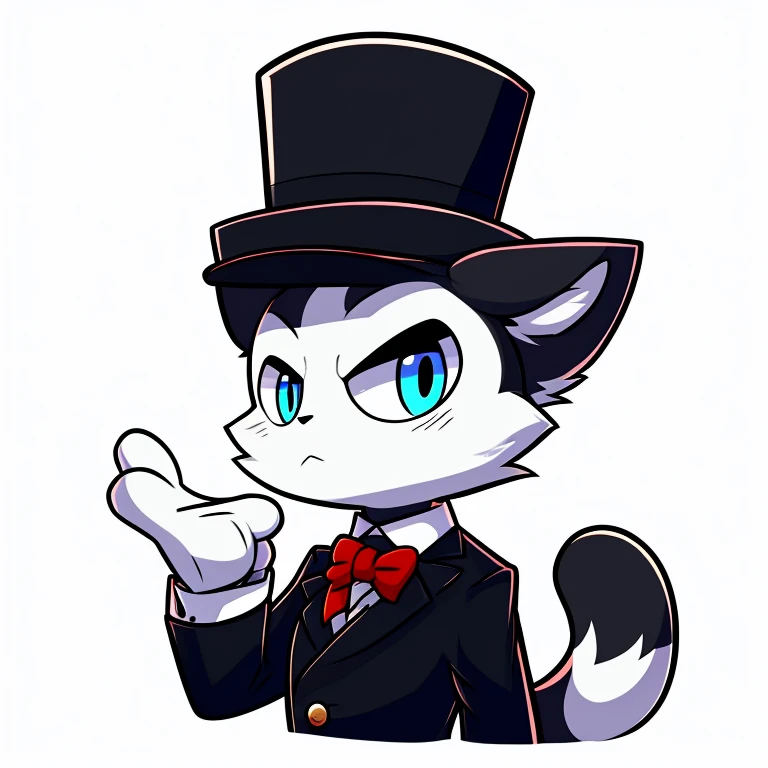 Icon felix the black and white cat with a top hat