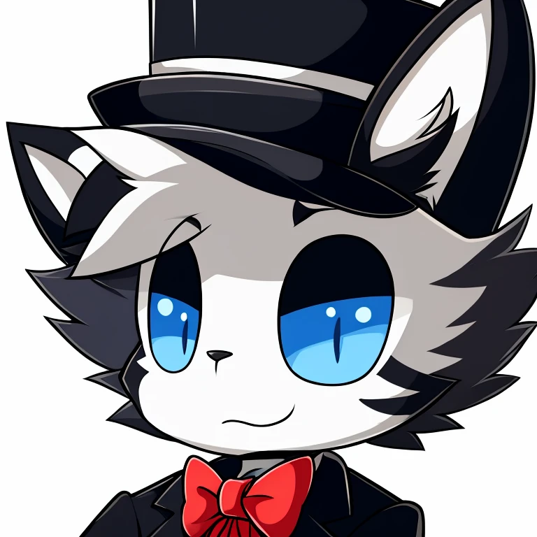 Icon felix the black and white cat with a top hat