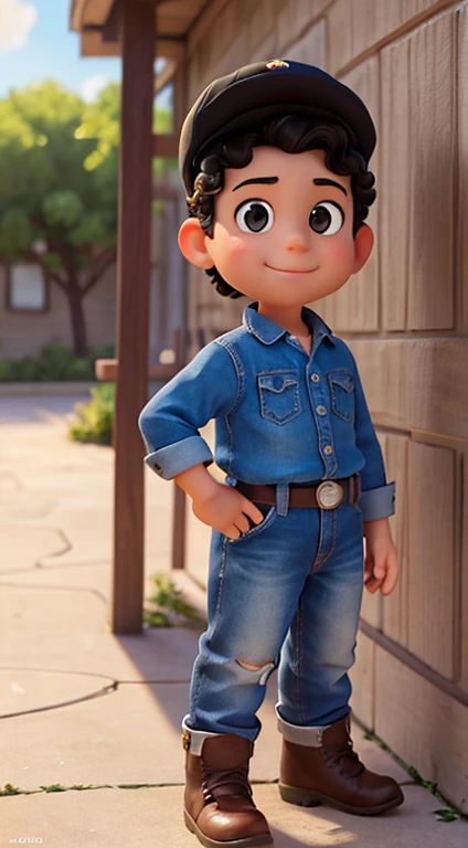 There a family of 3 son mom and dad outside of the a chevrolet silverado blue mom is wearing a black short dress with boots the woman with a black dress wears a necklace on, no makeup wavy hair, headshot profile picture, selfie of a young woman, 30 years old woman, 30 years old woman, alanis guillen, profile image, dark short curly hair smiling, black curly hair, her face framed with curls, curly black hair, profile picture, messy curly hair. The men wears long sleeve shirts cowboy style dark blue with blue jeans and boots arafed man wearing a baseball cap and a tie, portrait of danny gonzalez, brian pulido, inspired by Eddie Mendoza, tony sandoval. 8 k realistic, headshot profile picture, joseph moncada, andres rios, david villegas, luis nieves sr, christian orrillo, gonzalez, alex malveda, james zapata, tony sandoval.the boy is 2 years old wearing boots with long sleeve shirts as the dad and blue jeans portrait cute boy, 2 years old, hyperrealistic picture, with a beautifull smile, realistic picture, little ???, made with photoshop, high quality scan, digitally painted. Disney pixar 3D.