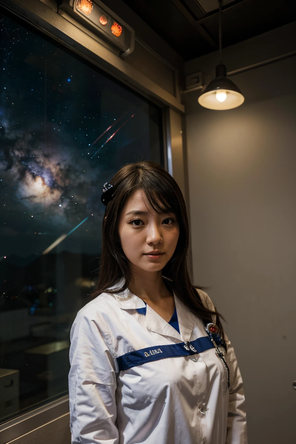 spaceships, Nurse, japanaese girl, Galaxy