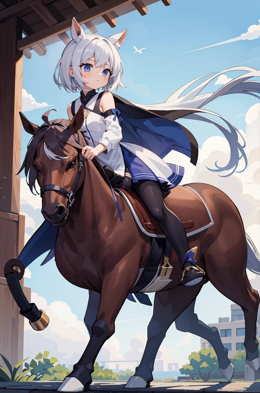 Male Centaur、8-year-old、stomach、Delicate face、Face is the main、grassland