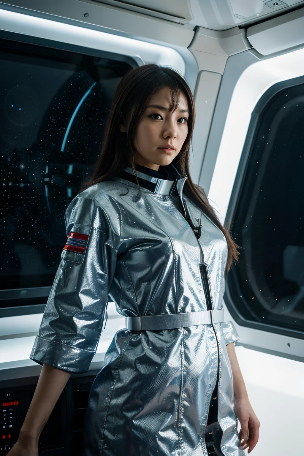 spaceships, Nurse, japanaese girl, Galaxy, zero gravity