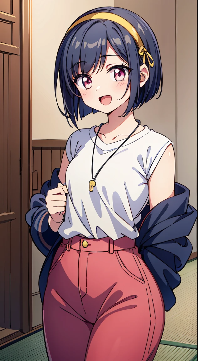 very aesthetic details of the best quality},{very aesthetic illustrations drawn},{ambient occlusion},{very aesthetic anime face},{very aesthetic body},{very aesthetic skin},{very aesthetic hair},{very aesthetic costumes },reflecting light High quality {high resolution} beautiful skin beautiful eyes beautiful face,silky hair beautiful hair detailed intricate,{{sharp texture}}, BREAK,



1 beautiful girl, (17 years old girl), Very detailed, colourfull, highest details, 1 beautiful girl, Solo,(Cute:1.5),(Chibi:0.8), (kawaii:1.5),(Lori:0.5),(girl, Cute, Cheerful, Loli face, slightly bulging chest),(A dark-haired,Disheveled short bob,tareme,Pink eyes:1.55),(sano,A smile,Bad face:1.2), (White rabbit ear headband:1.2),Shiny skin,Clear skin, Beautiful skin,(best quality face),(Top quality glowing eyes), (The best smile,Doya face:1.45),  BREAK,

girl, black eyelashless hair), (red hairband, Braid hair), (Mushrooms on the head), 
Break HA, 
(light yellow blouse:1.2), (wide pants skirt, red pants skirt:1.2), blue pendant necklace, (Flat color), 

BREAK,(morning), inside in room,A room in a dilapidated apartment,Tatami mats,window,Chabudai,unit bath door,entranceway,scattered diapers,naked girl poster,coke,on  back, tusk, Open mouth, Looking away,depth of fields,

 BREAK,wakame,wakame,wakame,(Cowboy Shot:1.4), 

BREAK,(Blurry background:1.3),(absurderes, hight resolution, Super Detail Art),cel shading,Clear Color, Lonely optical effect, Beautiful pictures, Bright glow, mystic atmosphere,(Close-up of girl:1.1), Mystical light particle effect,manga influence, clean line drawings,