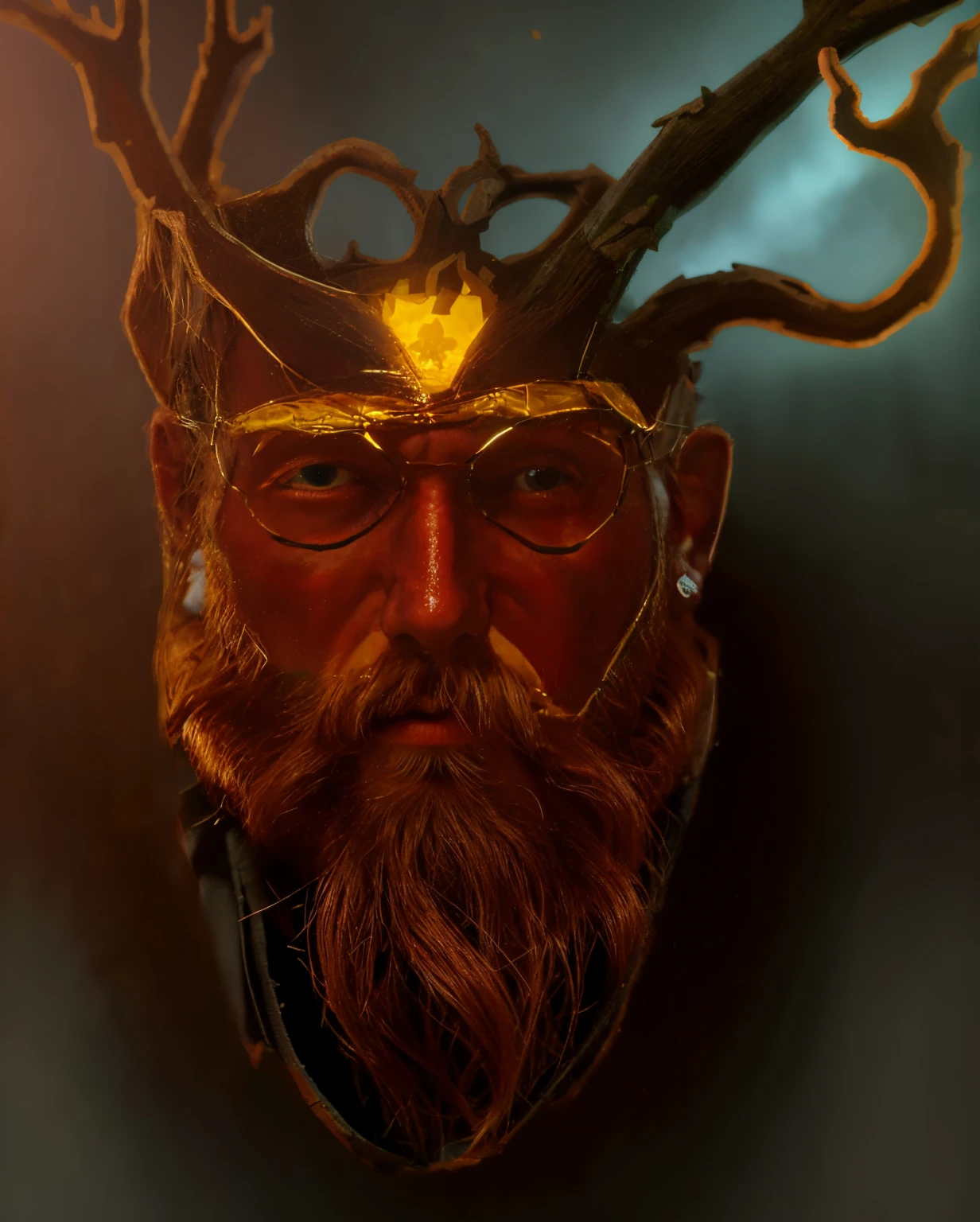 Dark red beard, beard,