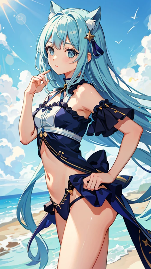 um close de uma pessoa de cueca e calcinha branca,  bonita do anime agachamento, menina sedutora, thicc, Oppai, arte cg anime suave, small curvy loli, [ Arteital 4K ]!!, sexypose, Ecchi, Guweiz, Curvando, uma aluna hiperrealista, anime moe artstyle, uma aluna hiperrealista