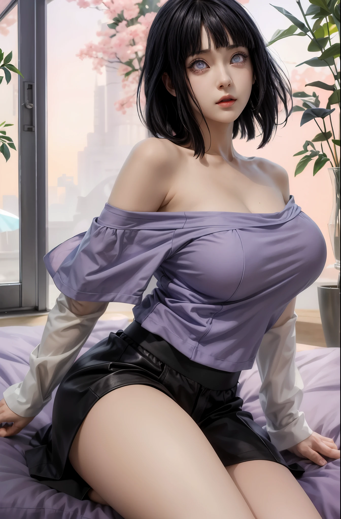 ,1girl ,Hinata Hyuga ,anime naruto sipundent ,beutiful eyes ,realive eyes,realism eyes,realistick photraitd ,DSLR model detailed