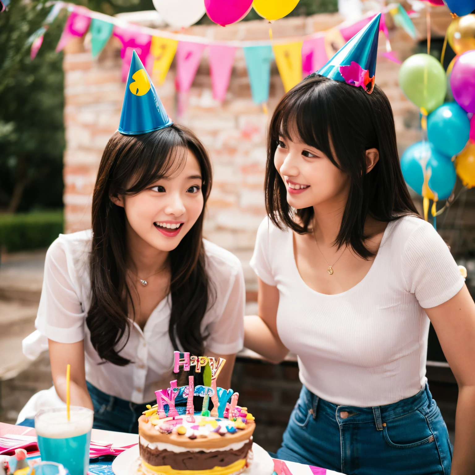 two girls at a birthday party