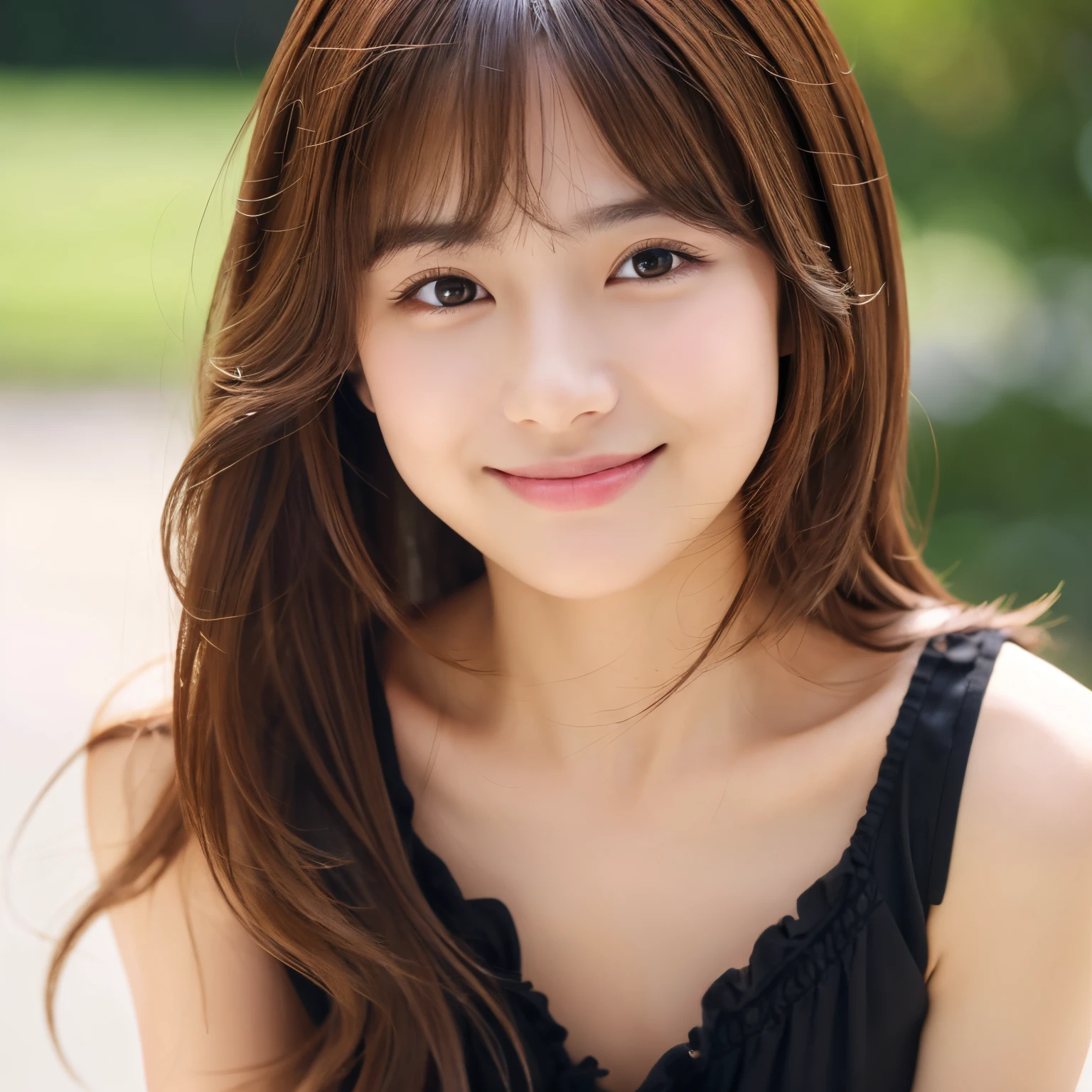 Japanese ),((beautiful girl)),cleavage,An expression that imagines something pleasant:1.2,(perfect body beauty:1.2),((perfect body)),(shy smile),beautiful teeth,