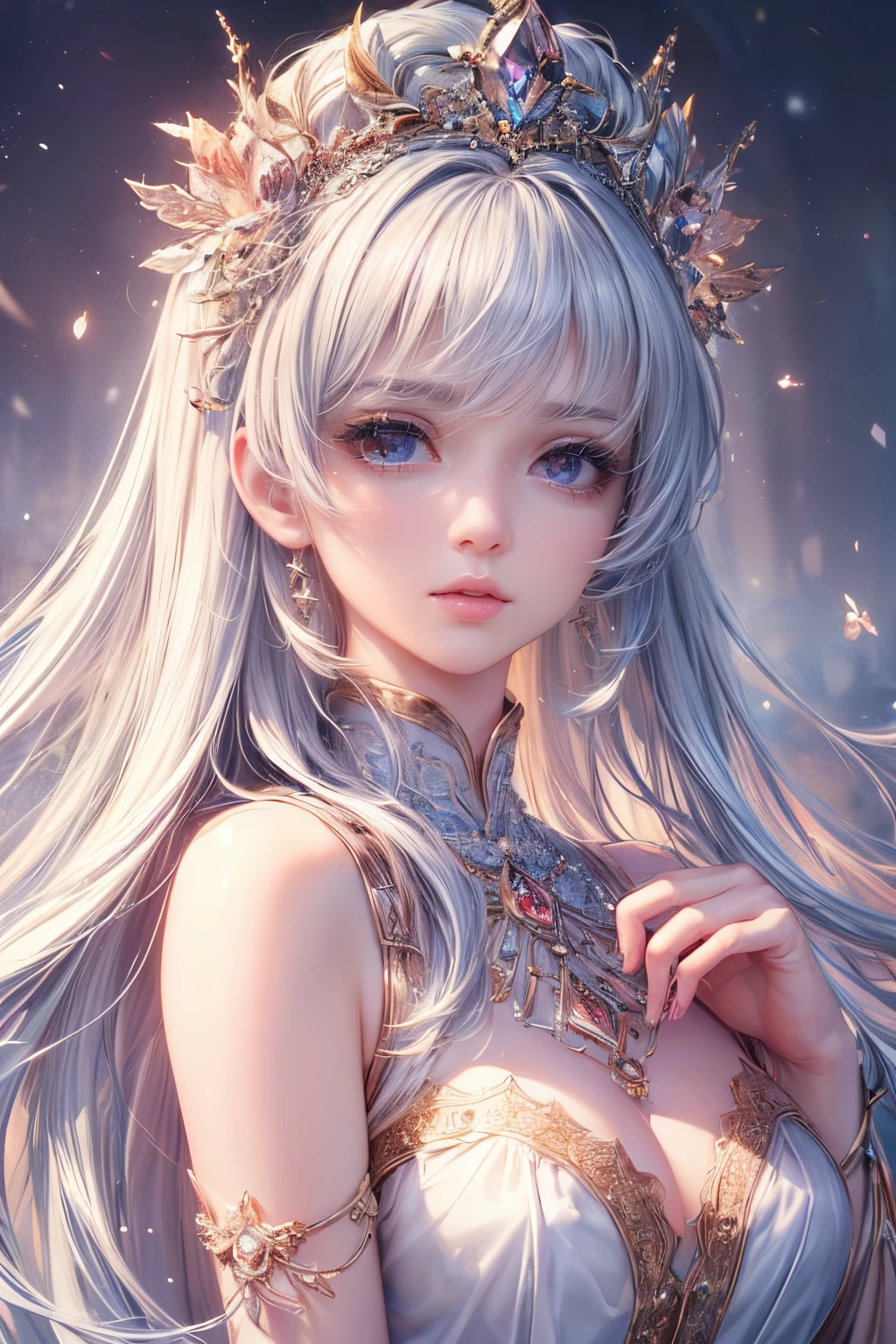 (best quality,1.2),(masterpiece:1.2),(high resolution),(8K),(CG),(exquisite),(upper body),(loneliness),(thumb girl),(background of Little Princess Dresorest Court),(detailed facial featurelack long hair),(almond-shaped eyes),(intricate eye makeup),(long eyelashes, starry eyes),(detailed lip features),(soft and harmonious style)
