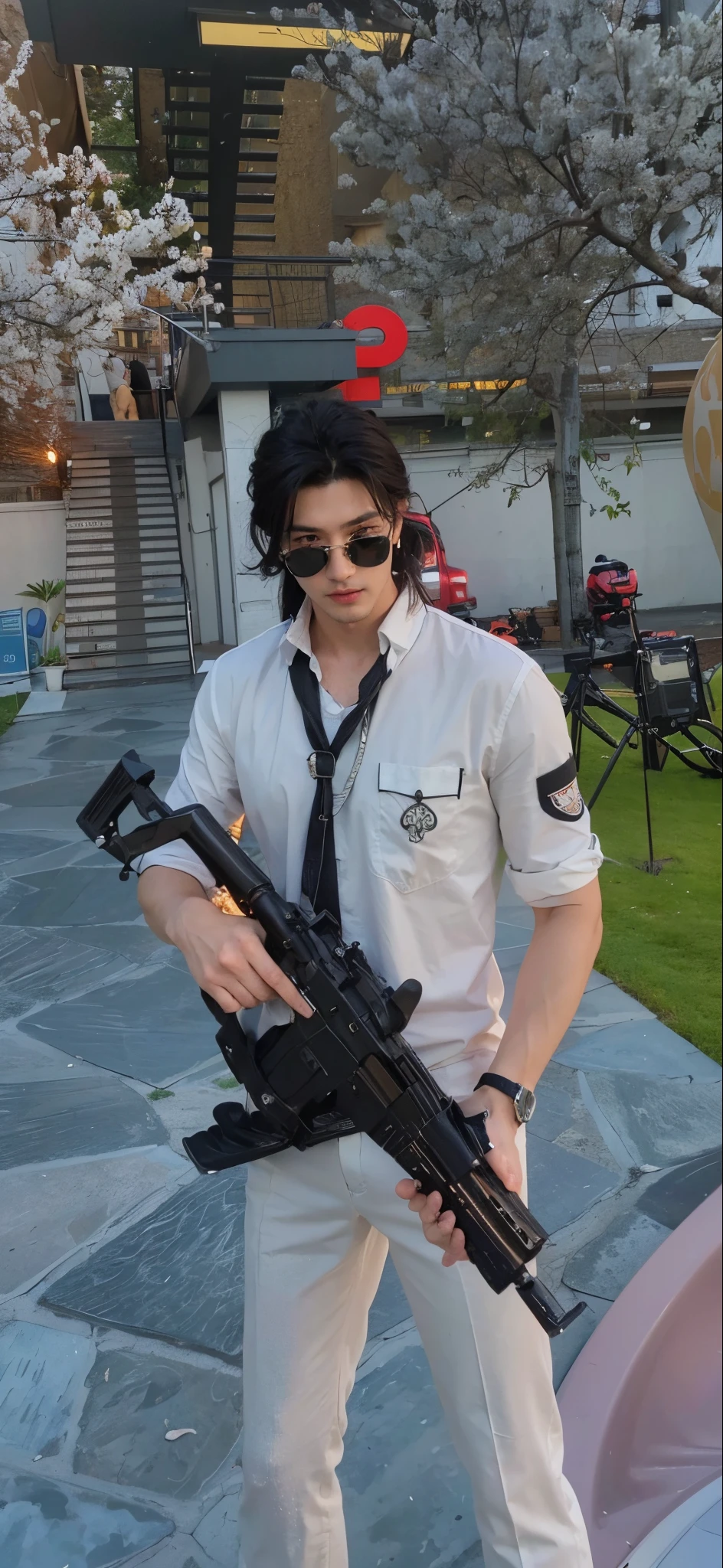 3d, ultra hd quality, man face same as remain, same as original picture, super high resolution, handsome, top-quality, high resolution, realisitic, masterpiece, handsome face, 4K, with a well-proportioned body, cloth texture, intricate details, handsome detailed face, background, well-proportioned face