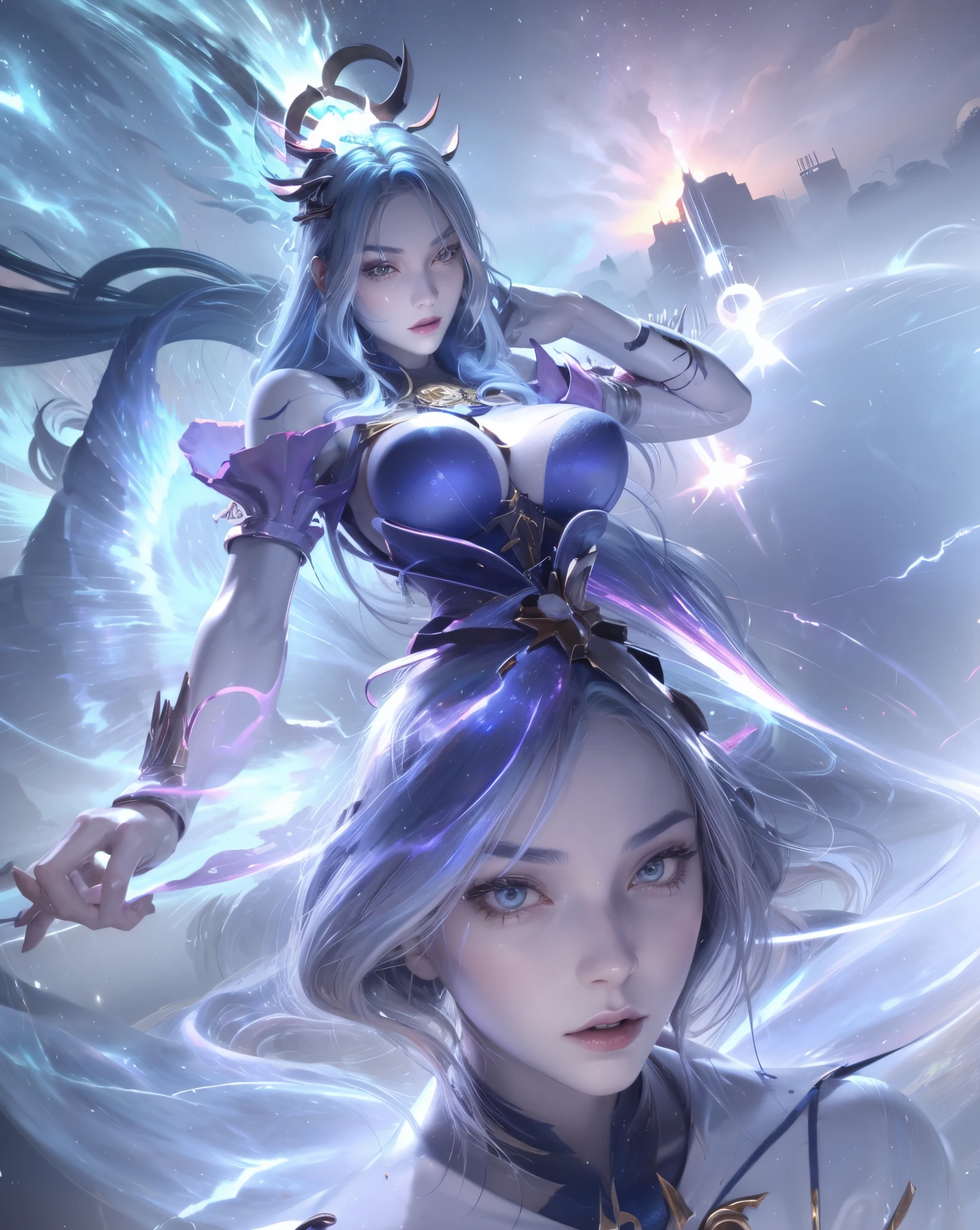 actual, 1 Sister,blue hairs
