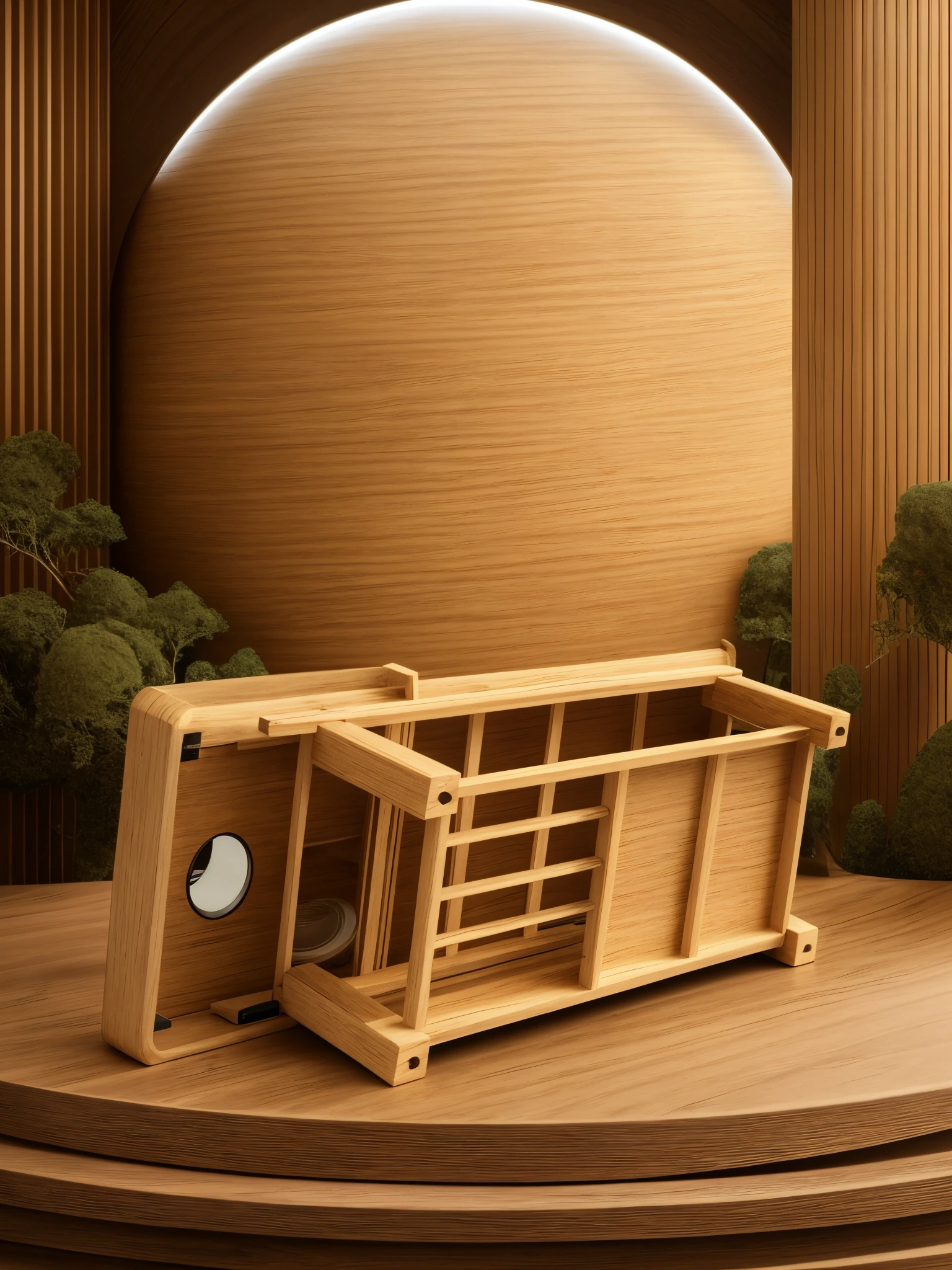 One in a wooden box, product photograph, product introduction photos, 3D product rendering, with furniture overturned, jia, wooden shell, Product design renderings, With 3D rendering, With 3D rendering, After, Product renderings, Detailed view – width 672, Bottom corner, product image, wood, 3d product